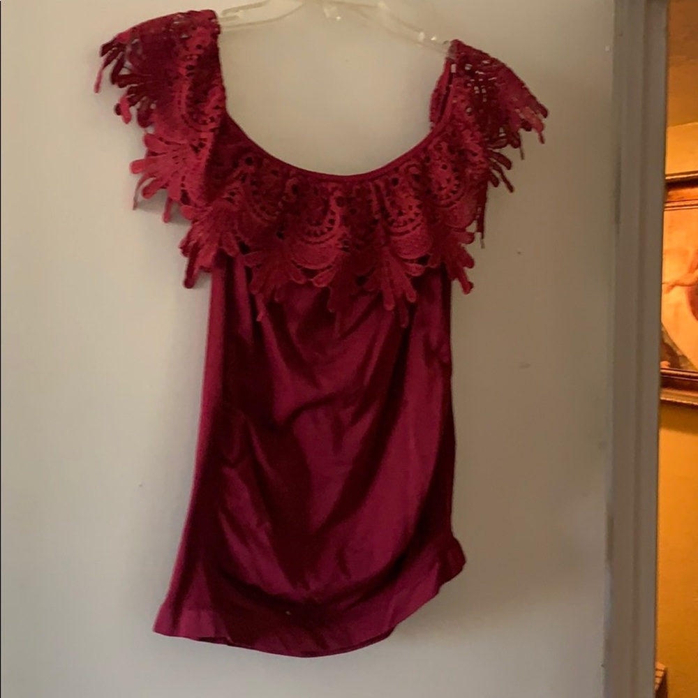 Burgundy Stretchy top